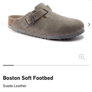 NEW Birkenstock Boston Stone Coin Grey Soft Footbed Suede Clog narrow EU 37
